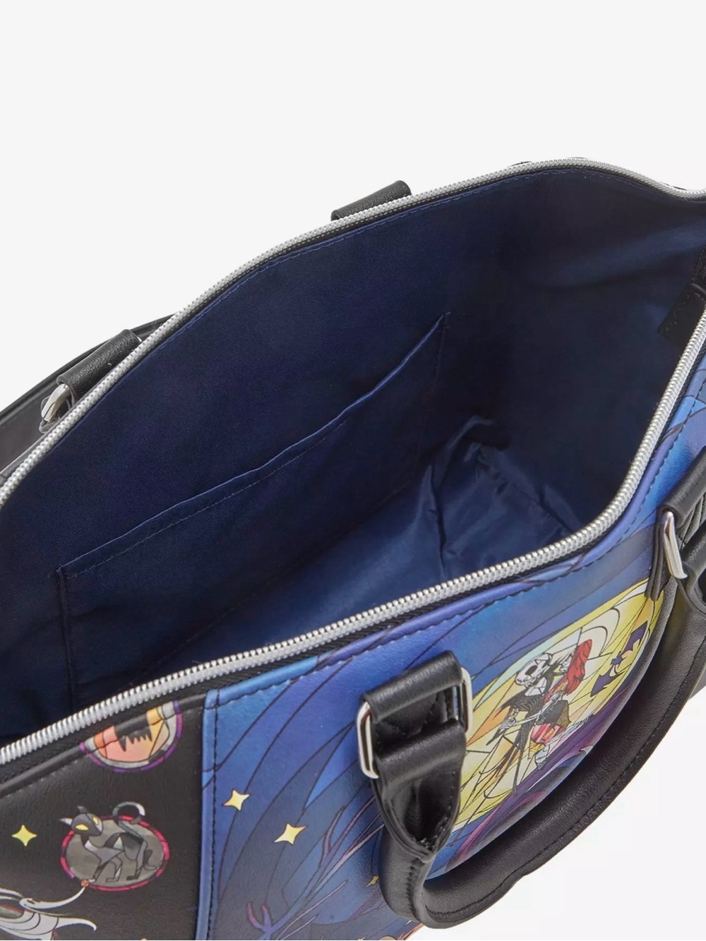 Loungefly Disney NWT The Nightmare Before Christmas Stained Glass Satchel Bag - Picture 5 of 6